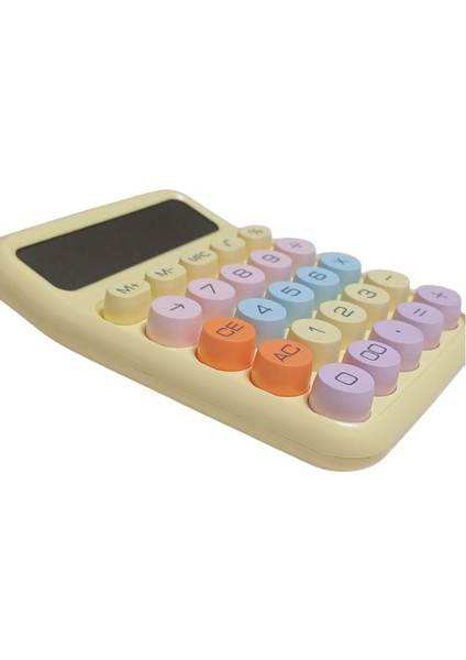 Renkli Büyük Bilgisayar Tuşlu 12 Haneli LCD Ekran Hesap Makinesi -Sarı Renk fiyatları