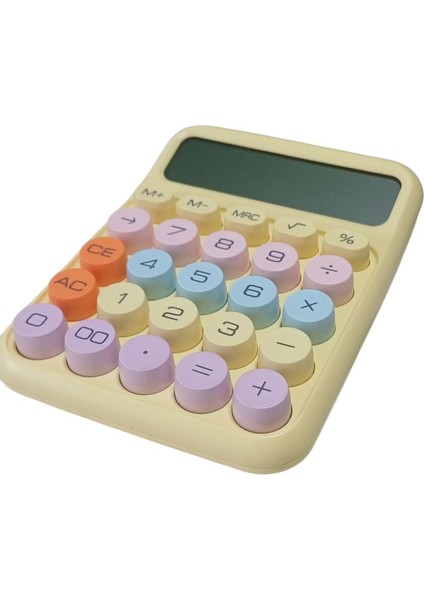 Renkli Büyük Bilgisayar Tuşlu 12 Haneli LCD Ekran Hesap Makinesi -Sarı Renk modelleri