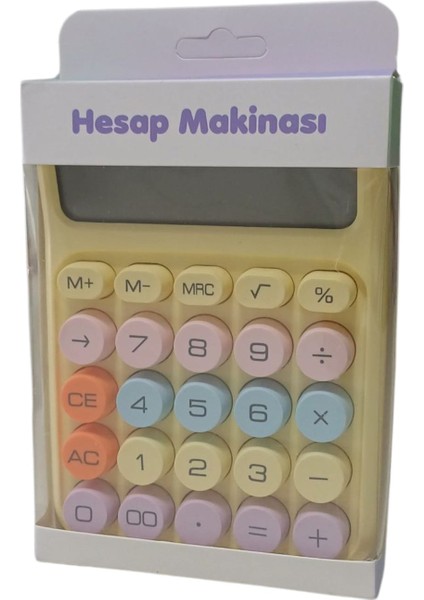 Renkli Büyük Bilgisayar Tuşlu 12 Haneli LCD Ekran Hesap Makinesi -Sarı Renk fırsatları