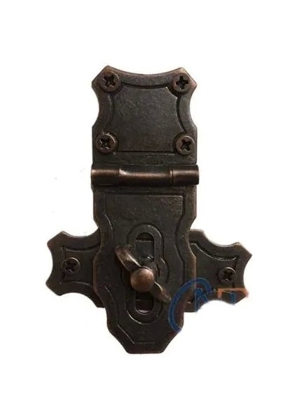 Dekoratif Anahtarlı Sandık Askısı - 40X55MM, Oksit, 1 Adet