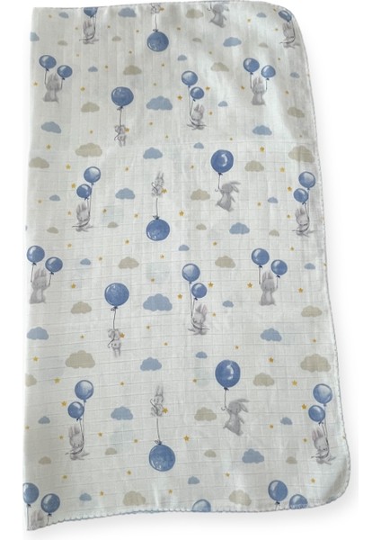 Çok Amaçlı Müslin Battaniye Tavşan Balon 80X90 cm Bebek Yeni Doğan Battaniye Müslin
