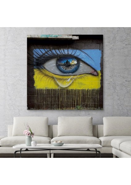 - Ukrayna ve Rusya Savaşını Simgeleyen Kanvas Tablo, Ukrayna'nın Gözyaşları Kanvas TABLO-5323