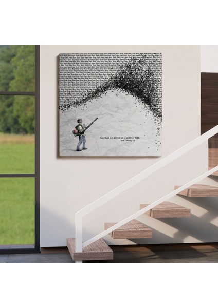 - Tanrı Bize Korku Ruhu Vermedi Kanvas TABLO-5324 fırsatları