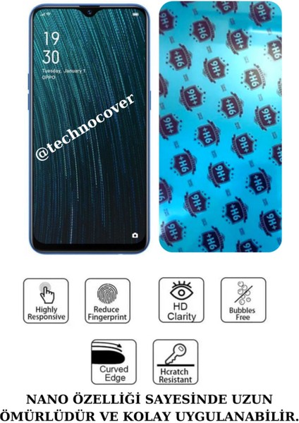 Oppo A5 S Uyumlu Nano Cam Ekran Koruyucu