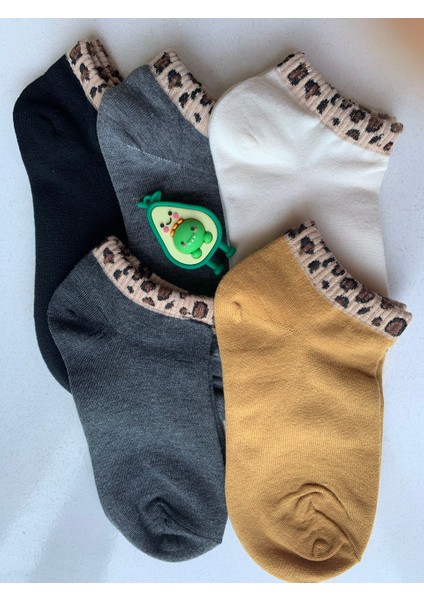 5'li Leopar Desenli Kenarlı Bilek Çorabı fiyatları