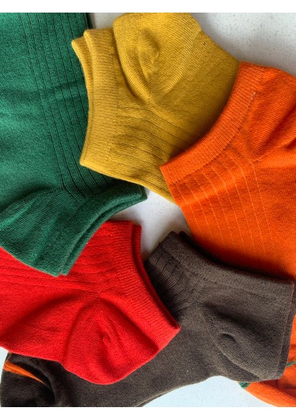 5'li Parmak Ucu Çizgili Bilek Çorap modelleri