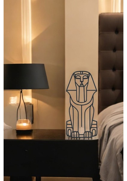 Büyük Gize Sfenksi Aile Line Art Figür - Minimalist Dekor & Koleksiyon, Ev Dekoru, 3D Baskı fırsatları