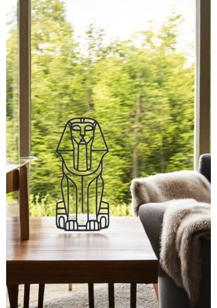 Büyük Gize Sfenksi Aile Line Art Figür - Minimalist Dekor & Koleksiyon, Ev Dekoru, 3D Baskı indirimleri