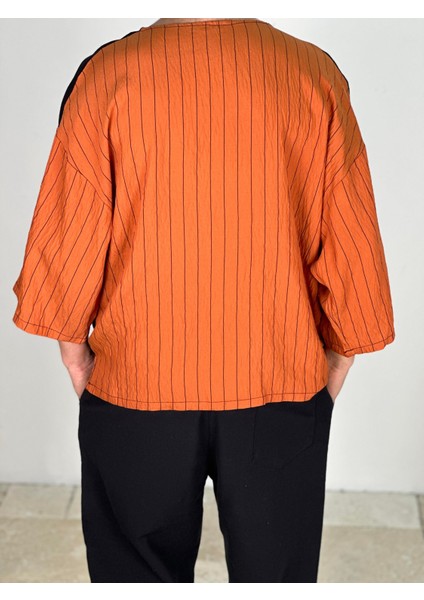 Fakir Kol Viscon Turuncu Oversize T-Shirt