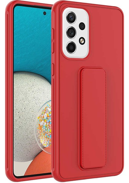 Galaxy A72 Kılıf Tkdr Qstand Kapak-Kırmızı