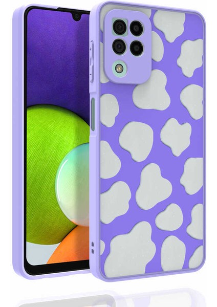 Galaxy M32 Kılıf Desenli Kamera Korumalı Parlak Tkdr Nora Kapak-No6