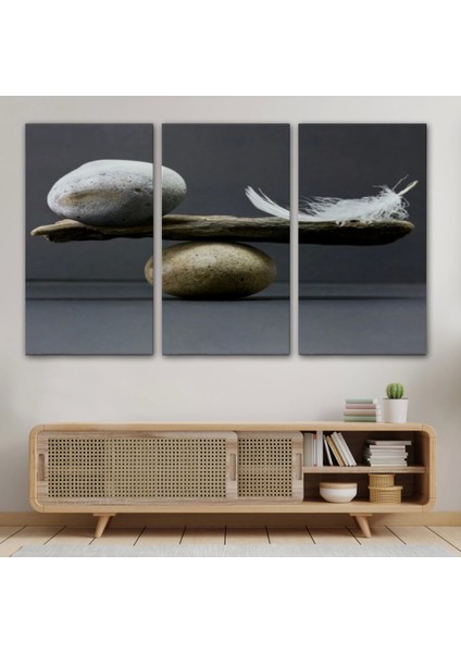 - Taş ve Tüy Dengesi Tuval Duvar Sanatı, Tuval Baskı Ev ​​dekorasyon, Ofis DEKORASYON-5375 modelleri