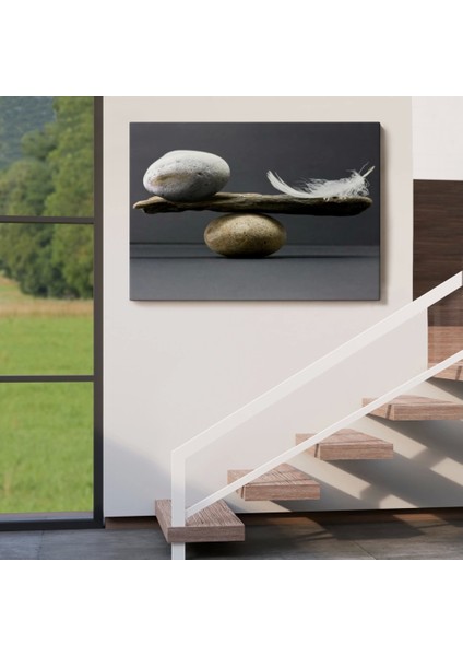 - Taş ve Tüy Dengesi Tuval Duvar Sanatı, Tuval Baskı Ev ​​dekorasyon, Ofis DEKORASYON-5375 indirimleri