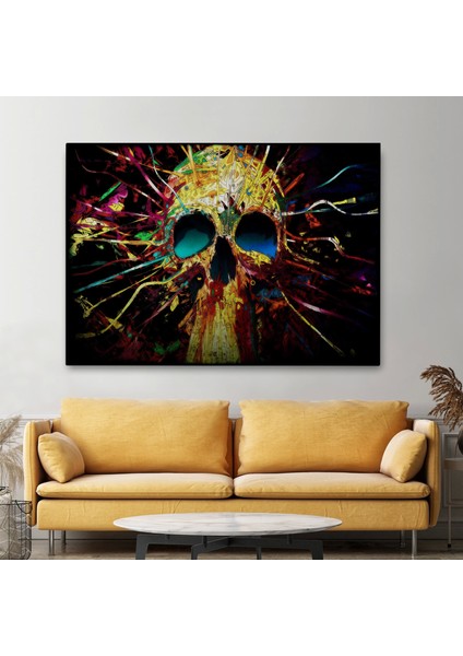 - Kafatası Kanvas Tablo, Graffiti Duvar Sanatı, Kafatası, Graffiti Kafatası Sokak SANATI-5382