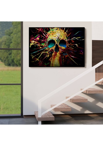 - Kafatası Kanvas Tablo, Graffiti Duvar Sanatı, Kafatası, Graffiti Kafatası Sokak SANATI-5382 indirimleri