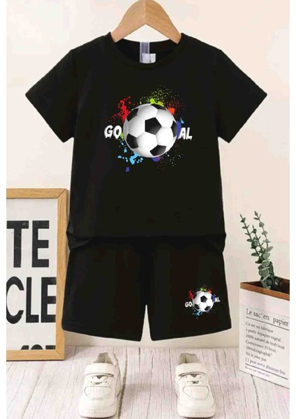 Bisiklet Yaka Erkek Çocuk Takımı ve Kız Çocuk Takımı Pamuklu T-Shirt ve Şort, Yazlık Konforlu Takım