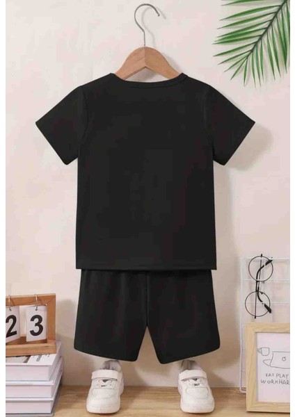 Bisiklet Yaka Erkek Çocuk Takımı ve Kız Çocuk Takımı Pamuklu T-Shirt ve Şort, Yazlık Konforlu Takım