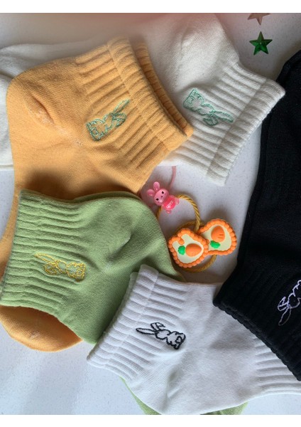 5'li Tavşan Desenli Lastikli Uzun Çorap modelleri