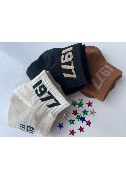 3'lü 1977 Desenli Çorap modelleri