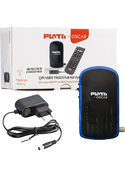 Plato Oscar Çift Usbli Tkgsli Dısplay Gözlü+Tuşlu Hd Uydu Alıcısı