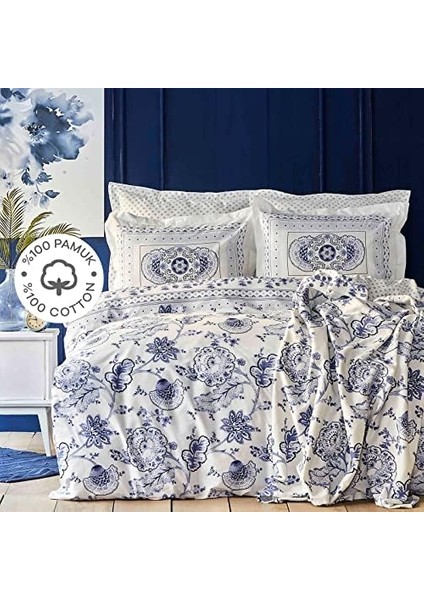 Menashop Home Amar MAVI%100 Pamuk Çift Kişilik Nevresim Takımı fiyatları