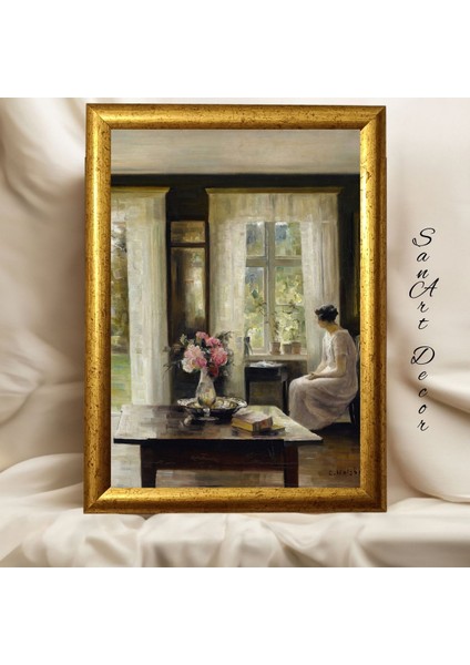 Çerçeveli Vintage Tablo, Yağlı Boya Tablosu, Çerçeveli Tablo, Sanatsal Dekor, Portre Tablosu