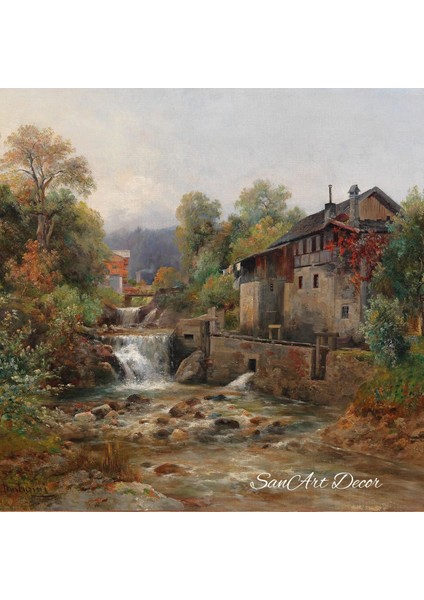 Vintage Tablo, Çerçeveli Yağlı Boya Tablosu, Çerçeveli Tablo, Sanatsal Dekor, Manzara Tablosu