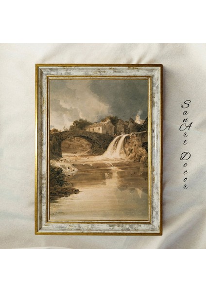 Çerçeveli Vintage Tablo, Yağlı Boya Tablosu, Çerçeveli Tablo, Sanatsal Dekor, Manzara Tablosu