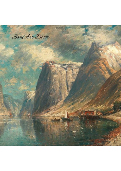 Çerçeveli Vintage Tablo, Yağlı Boya Tablosu, Çerçeveli Tablo, Sanatsal Dekor, Manzara Tablosu
