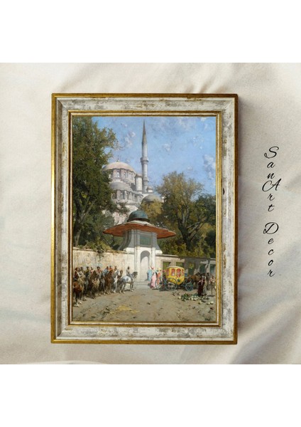 Çerçeveli Vintage Tablo, Yağlı Boya Tablosu, Çerçeveli Tablo, Sanatsal Dekor, Manzara Tablosu
