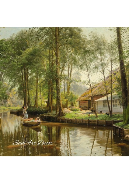 Çerçeveli Vintage Tablo, Yağlı Boya Tablosu, Çerçeveli Tablo, Retro Dekor, Manzara Tablosu