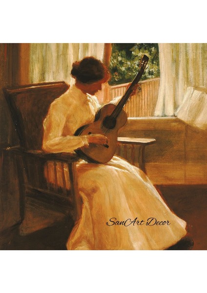 Çerçeveli Vintage Tablo, Yağlı Boya Tablosu, Çerçeveli Tablo, Sanatsal Dekor, Müzik Tablosu