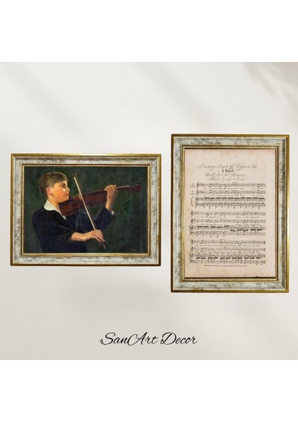 Çerçeveli Yağlı Boya Tablo Seti, Vintage Tablo, 6 Parça Sanat Tablosu, Sanatsal Dekor, Retro Tablo