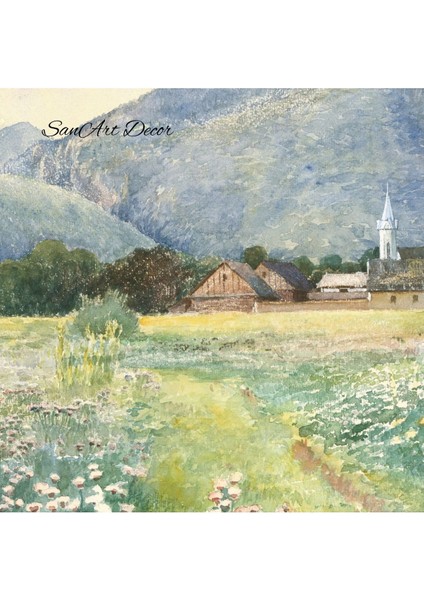 Çerçeveli Vintage Tablo, Yağlı Boya Tablosu, Çerçeveli Tablo, Sanatsal Dekor, Manzara Tablosu