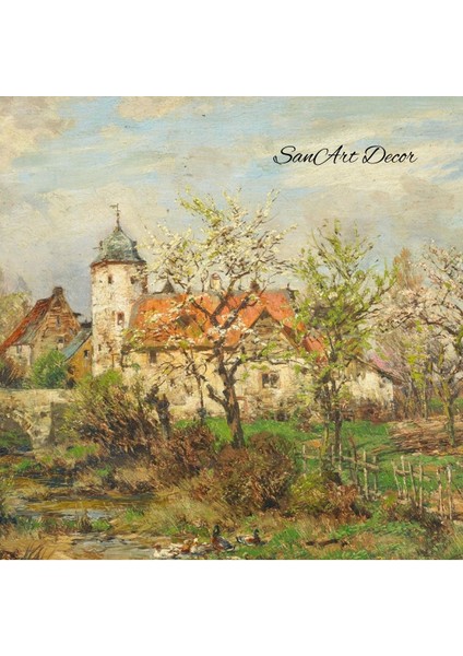 Çerçeveli Vintage Tablo, Yağlı Boya Tablosu, Çerçeveli Tablo, Sanatsal Dekor, Manzara Tablosu
