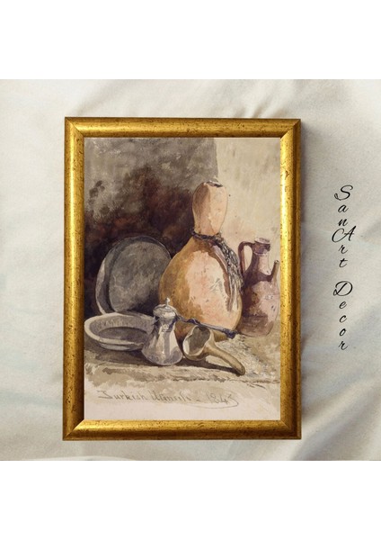 Çerçeveli Vintage Tablo, Yağlı Boya Tablosu, Çerçeveli Tablo, Sanatsal Dekor, Obje Tablosu