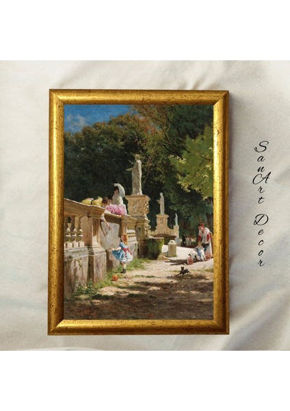 Çerçeveli Vintage Tablo, Yağlı Boya Tablosu, Çerçeveli Tablo, Sanatsal Dekor, Manzara Tablosu