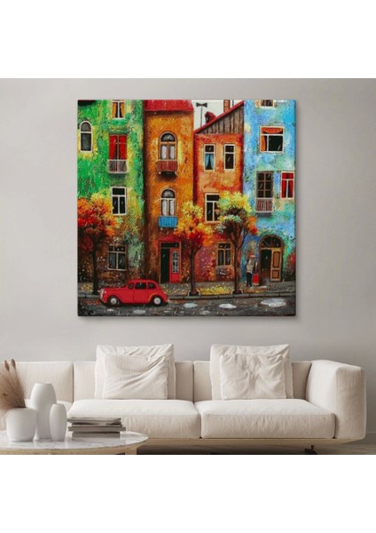 - Renkli Hollanda Evleri Kanvas TABLO-5865