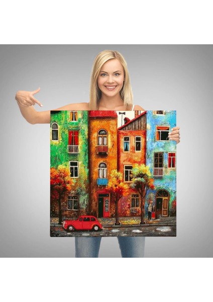 - Renkli Hollanda Evleri Kanvas TABLO-5865 modelleri