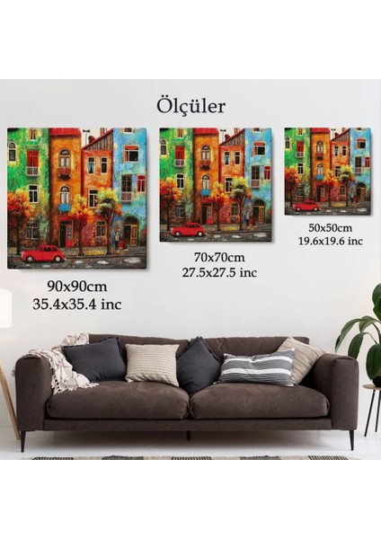 - Renkli Hollanda Evleri Kanvas TABLO-5865 indirimleri