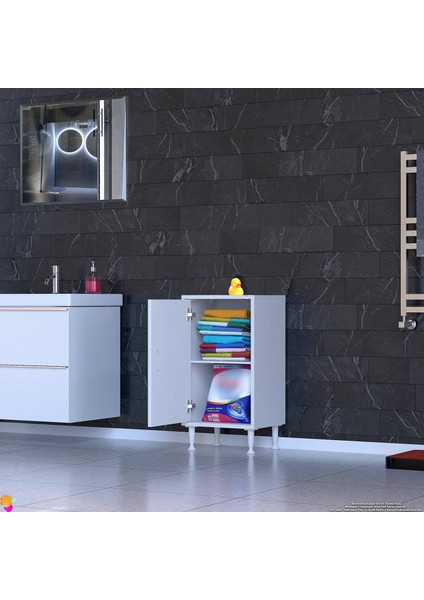 Küçük Alanlar Için Akıllı Çözümler 45X75X32,5 Cm’ Lik 1 Kapaklı 2 Göz Raf Dolap