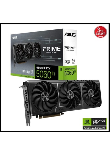 PRIME-RTX5060TI-8G, 8gb, 128BIT, Gddr7, 1xhdmı, 3xdp Gamıng Ekran Kartı
