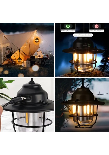 LED Şarj Edilebilir Dış Mekan Kamp Işığı, Taşınabilir Mini Çadır Acil Durum Lambası