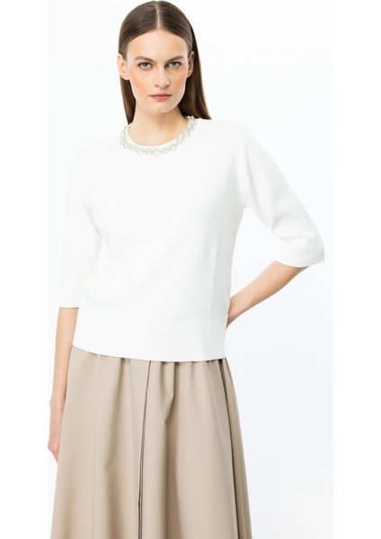 53301 Onteks Yakası Taşlı Bluz