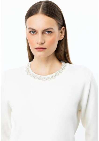 53301 Onteks Yakası Taşlı Bluz modelleri