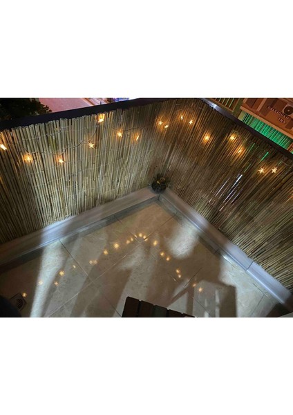 Kamış Hasır Doğal Balkon Çiti Bambu Balkon Çiti Estetik Tasarım Bambu Efektli Balkon Çiti 90X500