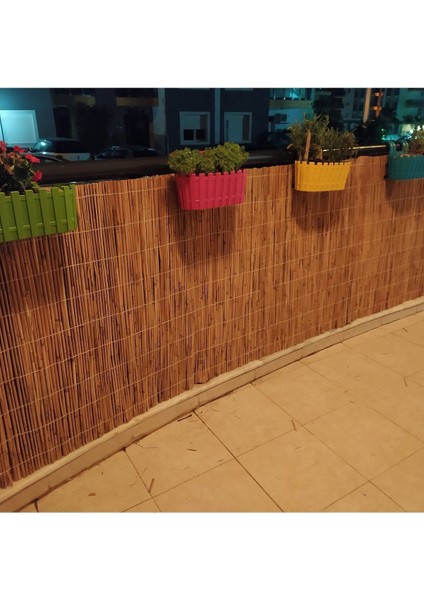 Kamış Hasır Doğal Balkon Çiti Bambu Balkon Çiti Estetik Tasarım Bambu Efektli Balkon Çiti 90X500