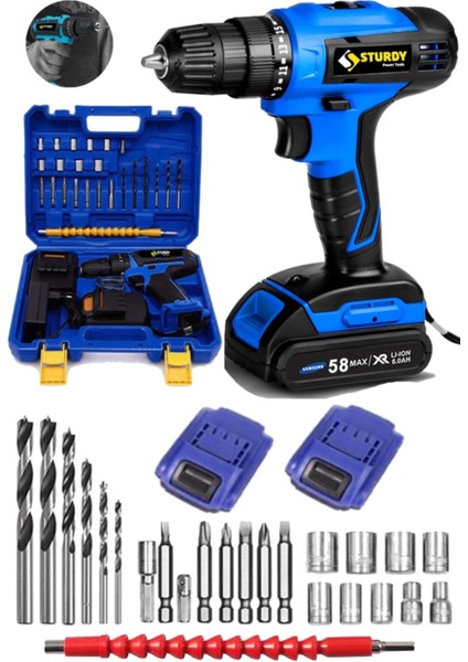 Japon Professıonel Tools 58V8AH Xtree Seri Metal Şanzuman Şarjlı Çift Akülü Vidalama 27PRÇ Uç Setli