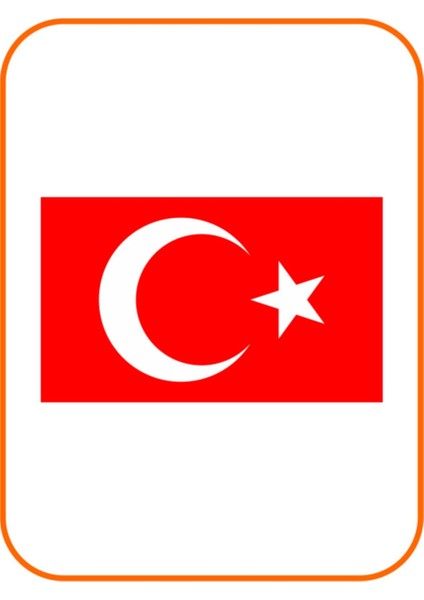 Ay Yıldız Kare Hilal Bayrak Oto Özel Yeni Sticker Kırmızı 15*9 cm