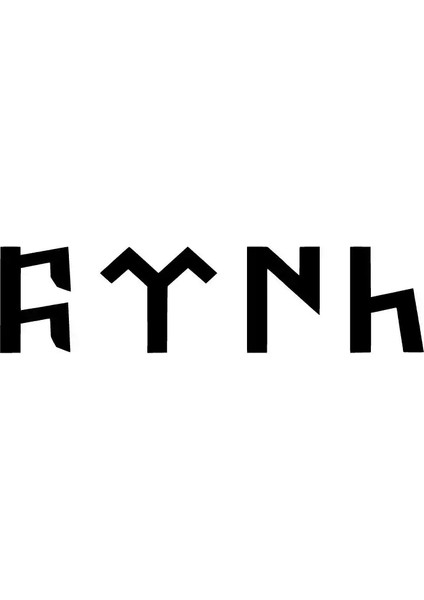 Göktürkçe Türk Yazısı Oto Özel Yeni Sticker Siyah 30 x 6 cm